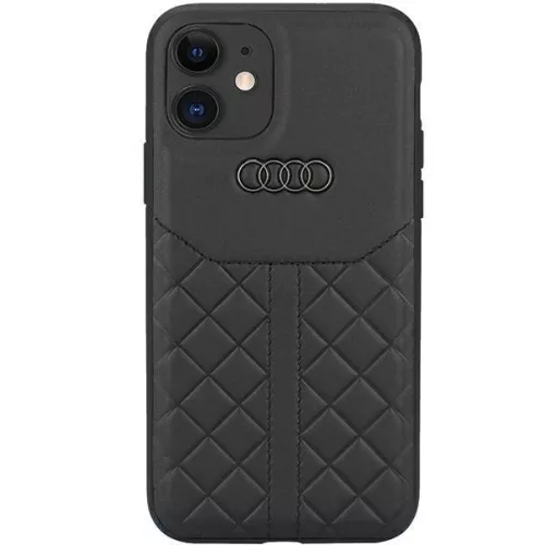 Audi valódi bőr iPhone 12/12 Pro 6.1", hátlap, tok, fekete