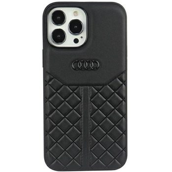   Audi Genuine Leather AU-TPUPPCIP13PM-Q8/D1-BK iPhone 13 Pro Max 6.7", hátlap, tok, fekete