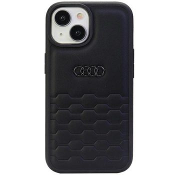   Audi GT Synthetic Leather Case AU-TPUPCIP15M-GT/D2-BK iPhone 14 Plus/15 Plus 6.7", hátlap, tok, fekete