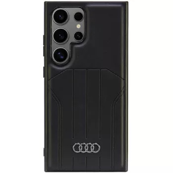   Audi Szintetikus bőr MagSafe S24 Ultra , hátlap, tok, fekete