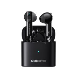   Monster XKT03 TWS vezeték nélküli headset, fülhallgató, töltő tokkal, fekete