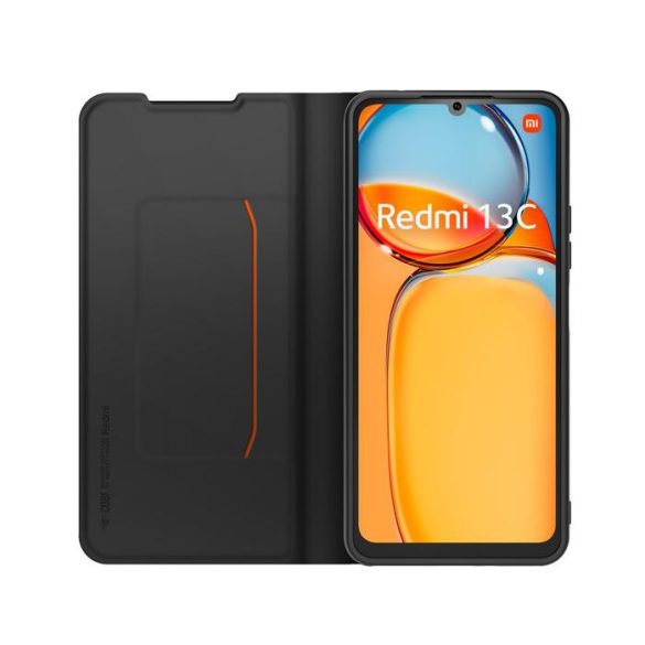 Made for Xiaomi Book Case Xiaomi Redmi 13C gyári oldalra nyíló tok, fekete