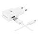Samsung EP-TA200EWE + EP-DR140AWE USB-A gyári hálózati töltő, gyorstöltő adapter USB-A/USB-C kábellel, 15W, (doboz nélküli), fehér