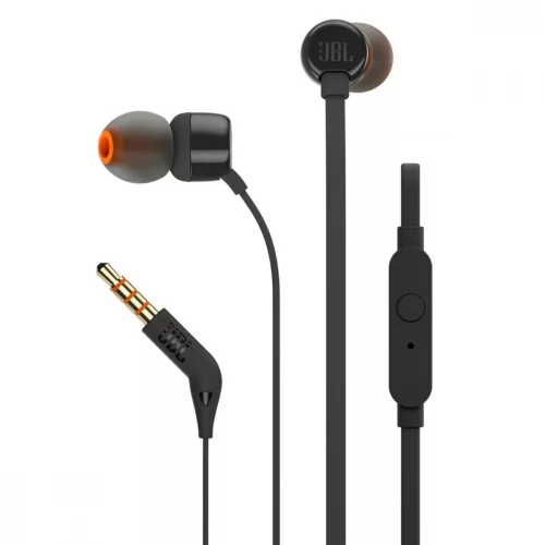 JBL T110 vezetékes headset, fülhallgató, 3.5mm jack, fekete