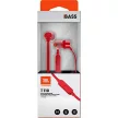 JBL T110 vezetékes headset, fülhallgató, 3.5mm jack, piros