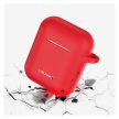 USAMS Apple Airpods szilikon tok+ nyakpánt, piros