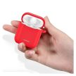 USAMS Apple Airpods szilikon tok+ nyakpánt, piros