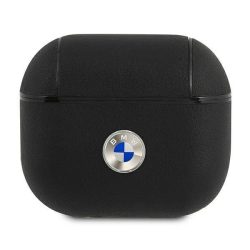   BMW Apple Airpods 3 Geniune Leather Silver Logo valódi bőr (BMA3SSLBK) tok, fekete