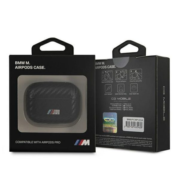 BMW Apple Airpods Pro M Collection Carbon szilikon (BMAPCMPUCA) tok, fekete