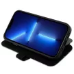 BMW BMBKP14L22RVSK iPhone 14 Pro 6.1" Leather Stamp Blue Lines, oldalra nyíló bőr tok, fekete
