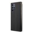 BMW Samsung Galaxy S22 Ultra M Collection Triangles 2 (BMBKS22LTRTBK) oldalra nyíló tok, fekete