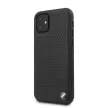 BMW iPhone 11 Signature Perforated eredeti bőr (BMHCN61PEBOBK) hátlap, tok, fekete