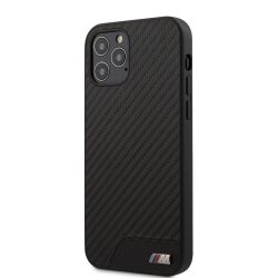   BMW iPhone 12 Pro Max M-Collection Carbon hátlap, tok, fekete