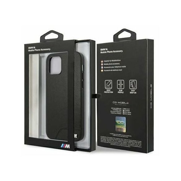 BMW iPhone 12 Pro Max M-Collection Logo Hard Case (BMHCP12LMHOLBK) hátlap, tok, fekete