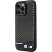 BMW BMHCP13L22NBCK iPhone 13/13 Pro 6.1", Leather Carbon hátlap, tok, fekete