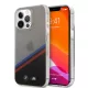 BMW iPhone 13 Pro Silicone Tricolor Stripes (BMHCP13LMHLPK) hátlap, tok, átlátszó