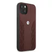 BMW iPhone 13 Leather Curve Perforate eredeti bőr (BMHCP13MRSPPR) hátlap, tok, bordó
