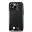 BMW iPhone 14 Pro Leather Stamp Tricolor (BMHCP14L22PTDK) hátlap, tok, fekete