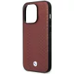 BMW BMHCP14L22RFGR Leather Diamond Pattern iPhone 14 Pro 6.1" tok, bordó