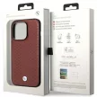 BMW BMHCP14L22RFGR Leather Diamond Pattern iPhone 14 Pro 6.1" tok, bordó