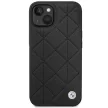 BMW BMHCP14S22RQDK Leather Quilted iPhone 14 6.1" hátlap, bőr tok, fekete