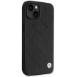 BMW BMHCP14S22RQDK Leather Quilted iPhone 14 6.1" hátlap, bőr tok, fekete