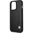 BMW BMHCP14X22RBDK Leather Blue Dots iPhone 14 Pro Max 6.7" hátlap, bőr tok, fekete