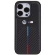 BMW BMHCP15L22NSTB Stamped Tricolor Stripe iPhone 15 Pro 6.1" tok, fekete