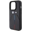 BMW BMHCP15L22NSTB Stamped Tricolor Stripe iPhone 15 Pro 6.1" tok, fekete