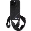 BMW BMHCP15L23PSCCK iPhone 15 Pro 6.1", M Edition Carbon Stripe & Strap M Edition hátlap, tok, fekete