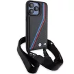 BMW BMHCP15L23PSVTK iPhone 15 Pro 6.1", M Edition Carbon Tricolor Lines & Strap M Edition hátlap, tok, fekete