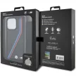 BMW BMHCP15L23PSVTK iPhone 15 Pro 6.1", M Edition Carbon Tricolor Lines & Strap M Edition hátlap, tok, fekete