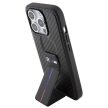 BMW Grip Stand Smooth & Carbon iPhone 15 Pro hátlap, tok, fekete
