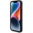 BMW Leather Carbon hátlap, bőr tok iPhone 15 Plus, fekete
