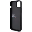 BMW Leather Carbon hátlap, bőr tok iPhone 15 Plus, fekete