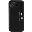 BMW BMHCP15M23PUPVK iPhone 14 Plus/15 Plus 6.7", Perforated Tricolour Stripe hátlap, tok, fekete