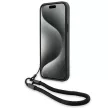 BMW BMHCP15M23RMRLK iPhone 14 Plus/15 Plus 6.7", Signature Leather Wordmark zsinórral hátlap, tok, fekete