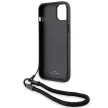 BMW BMHCP15S23RMRLK iPhone 15 6.1", Signature Leather Wordmark zsinór, hátlap, tok, fekete