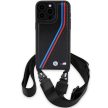 BMW BMHCP15X23PSVTK iPhone 15 Pro Max 6.7", M Edition Carbon Tricolor Lines & Straphátlap, tok, fekete