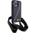 BMW BMHCP15X23PSVTK iPhone 15 Pro Max 6.7", M Edition Carbon Tricolor Lines & Straphátlap, tok, fekete
