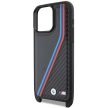 BMW BMHCP15X23PSVTK iPhone 15 Pro Max 6.7", M Edition Carbon Tricolor Lines & Straphátlap, tok, fekete