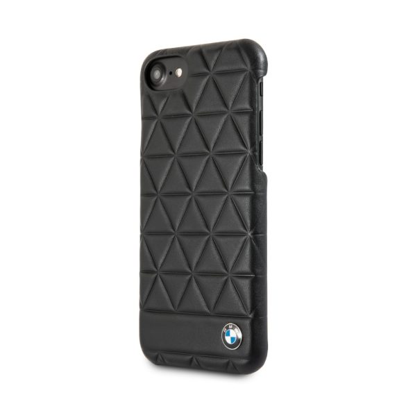 BMW iPhone 6/7/8 Signature Embossed Hexagon Leather Hard (BMHCP7HEXBK) hátlap, tok, fekete
