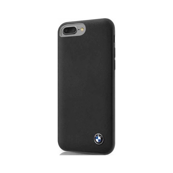 BMW iPhone 6 Plus/7 Plus/8 Plus Signature Genuine Leather Soft (BMHCP7LGLSCBK) hátlap, tok, fekete