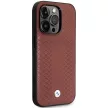BMW iPhone 14 Pro 6,1" burgundy Leather Diamond Pattern MagSafe (BMHMP14L22RFGR) hátlap, tok,borfó