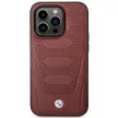 BMW BMHMP14L22RPSR Leather Seats Pattern MagSafe iPhone 14 Pro 6.1" hátlap, bőr tok, bordó