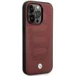 BMW BMHMP14L22RPSR Leather Seats Pattern MagSafe iPhone 14 Pro 6.1" hátlap, bőr tok, bordó