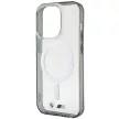 BMW iPhone 14 Pro 6.1" transparent hátlap, tok, Silver Ring MagSafe (BMHMP14LHCRS) hátlap, tok, átlátszó