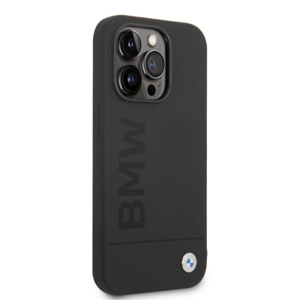 BMW iPhone 14 Pro Silicone Signature Logo Magsafe (BMHMP14LSLBLBK) hátlap, tok, fekete