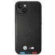 BMW BMHMP14M22PTDK Leather Stamp Tricolor Magsafe iPhone 14 Plus 6.7 " hátlap, bőr tok, fekete