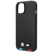 BMW BMHMP14M22PTDK Leather Stamp Tricolor Magsafe iPhone 14 Plus 6.7 " hátlap, bőr tok, fekete